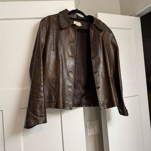 J. Crew Dark Brown Leather Jacket